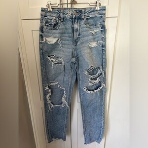 American Eagle Outfitters Ripped Blue Mom Jeans